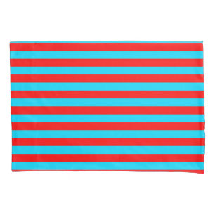 Red and Blue Stripes Design Pillowcase