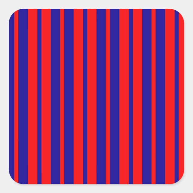 Red and Blue Stripes Design  Square Sticker (Front)