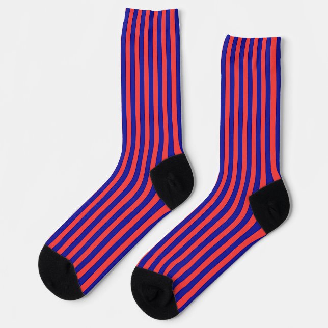 Red And Blue Stripes  Socks (Left)