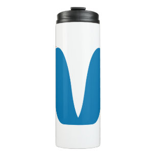 Red and Blue Stylized Bold Geometric Letter M Thermal Tumbler
