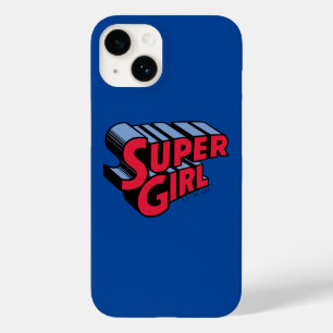Red and Blue Supergirl Stacked Name Logo Case-Mate iPhone 14 Case