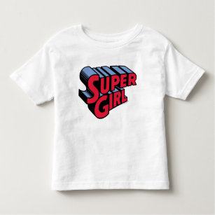 Red and Blue Supergirl Stacked Name Logo Toddler T-shirt