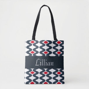 Red and Blue Swirl Tote Bag