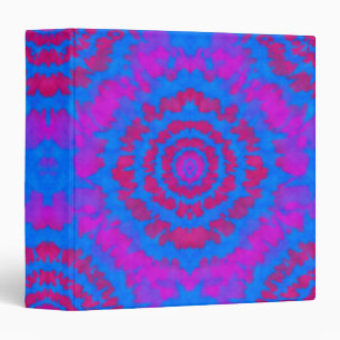 Red and Blue Tie Dye Binder
