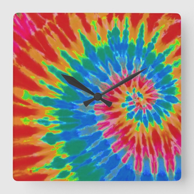 Red and Blue Tie Dye Clock (Front)