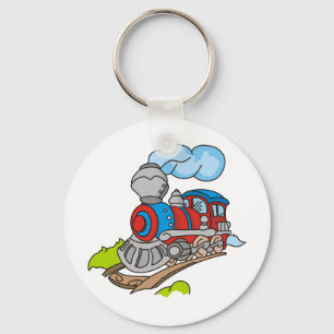 Red and Blue Train Keychain