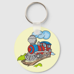 Red and Blue Train Tshirts and Gifts Keychain