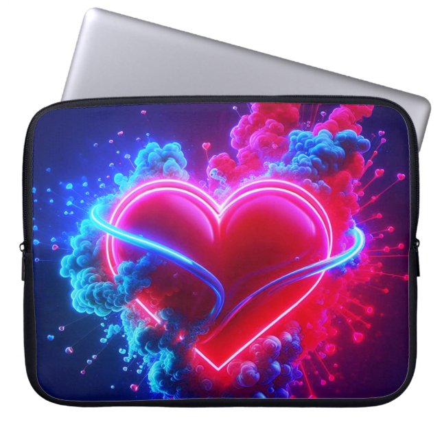 Red and Blue Valentine Heart on an Electronics Bag (Front)