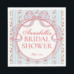 Red and Blue Vintage Fancy Floral Bridal Shower Napkin<br><div class="desc">A charming blend of vintage elegance and playful femininity, this party decor collection features soft preppy florals paired with delicate coquette bows. Designed to feel timeless yet fresh, each piece brings a sweet, polished touch to your celebration. ★ Let me help you plan your next party! ★ If you need...</div>