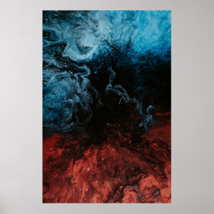 Red and blue wallpaper poster