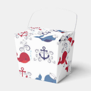 Red and Blue Whales and Anchor Favor Box