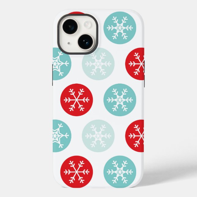 Red and Blues Snowflake Phone Case (Back)