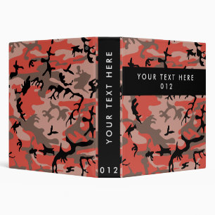 Red and Brown Camo, Camouflage, Military, Army Binder