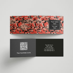 Red and Brown Camo, Camouflage, Military, Army Business Card