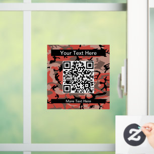 Red and Brown Camo, Camouflage, Military, Army Window Cling