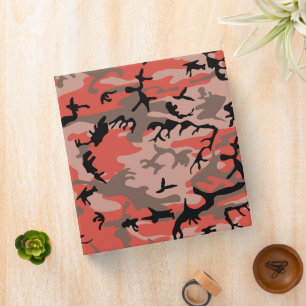 Red and Brown Camouflage, Military, Army Binder