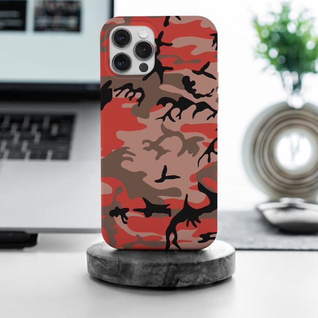 Red and Brown Camouflage, Military, Army iPhone Case (Creator Uploaded)