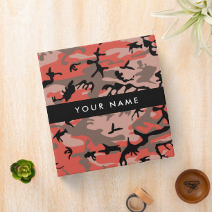 Red and Brown Camouflage Your name Personalize Binder