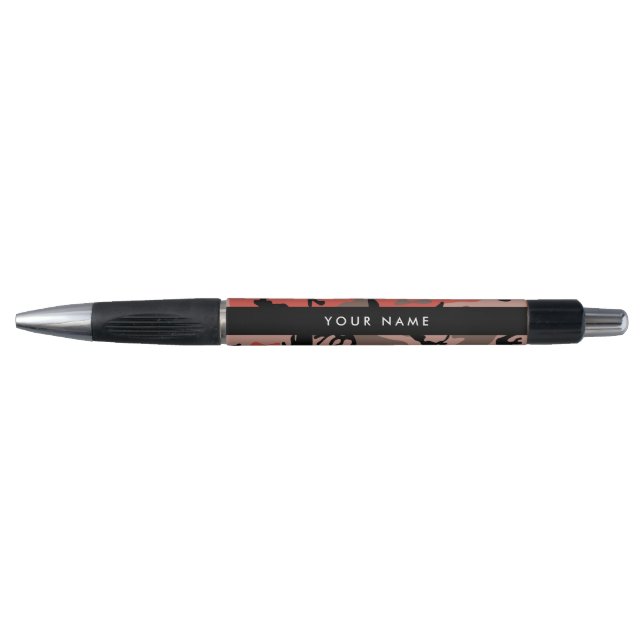 Red and Brown Camouflage Your name Personalize Pen (Front)