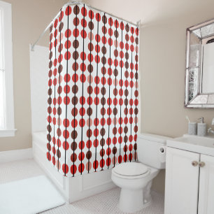 Red and Brown Polka Dot Stripe Pattern