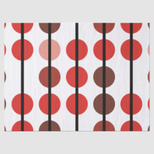 Red and Brown Polka Dot Stripe Pattern Tissue Paper