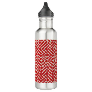 Red And Cream Abstract Line Pattern 710 Ml Water Bottle