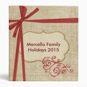 Red and Cream Personalized Holiday Photo Binder