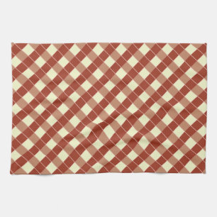 RED AND CREAM PLAID KITCHEN TOWEL