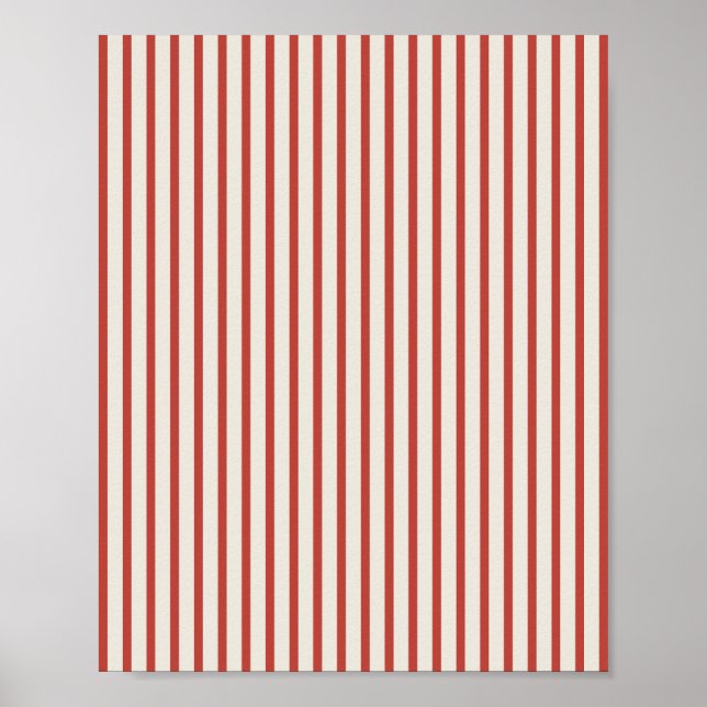 Red And Cream Striped Poster (Front)