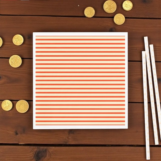 Red and cream stripes  napkin (Red and cream striped napkin)