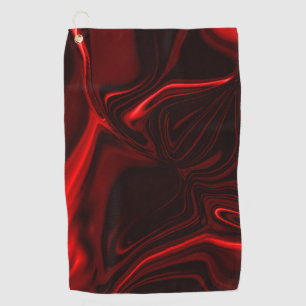 Red and dark undulations on dark background golf towel
