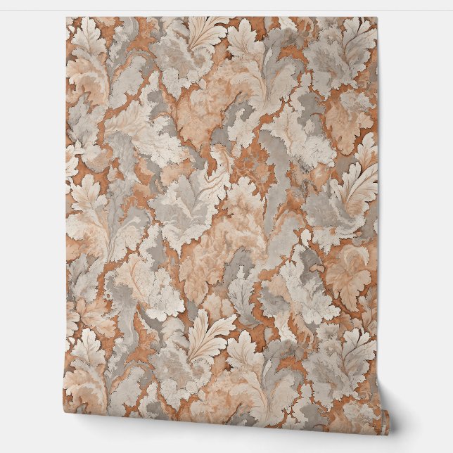 Red and Earth Tone Abstract Rug Wallpaper (Unrolling)