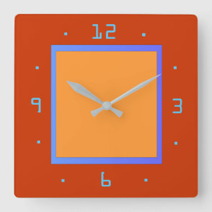 Red and Egg Yellow with Blue Trim > Plain Clocks