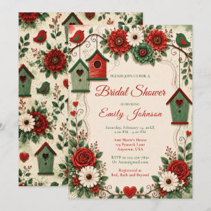 Red and Emerald Christmas Bridal Shower Invitation