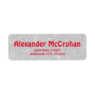 Red and Faux Silver Parties scintillant Retour Adr
