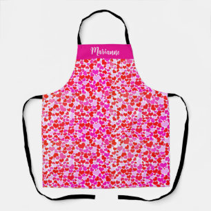 Red and Fuchsia Hearts Apron