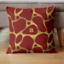 Red and gold abstract giraffe pattern