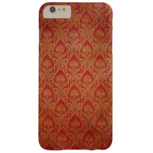 Red and Gold Art Nouveau Damask Barely There iPhone 6 Plus Case