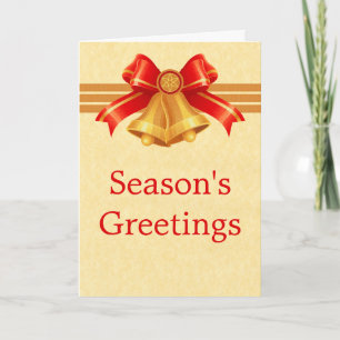 Red and Gold Bells Christmas Card