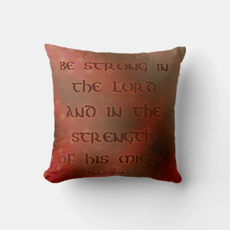 Red and Gold Bible Verse Throw Pillow