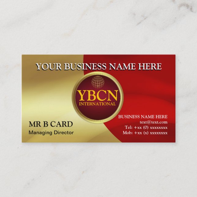 Red And Gold Business Card (Front)