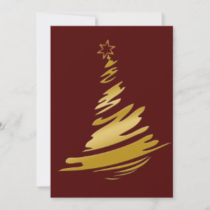 red and gold Business Holiday Greetings Card