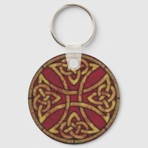 Red and Gold Celtic Knot Keychain