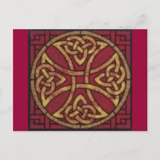 Red and Gold Celtic Knot Postcard (Front)