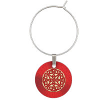 Red and Gold Celtic Knot Wine Charm