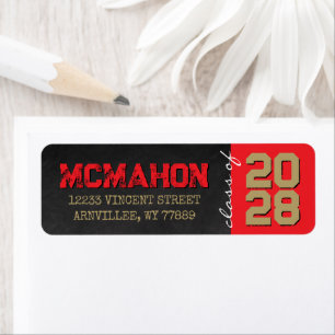 Red and Gold Chalkboard Graduation Address