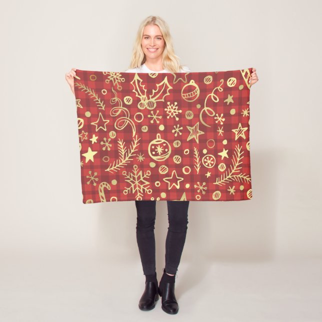 Red and Gold Christmas blanket (In Situ)