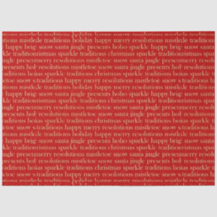 Red and Gold Christmas Cheer Christmas Tissue Paper