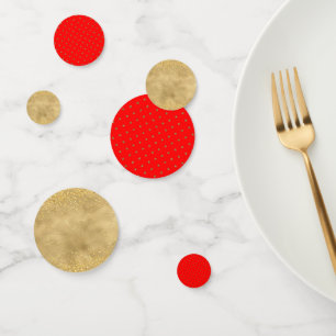 Red and Gold Christmas Confetti