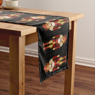 Red and Gold Christmas Nutcrackers Short Table Run Short Table Runner